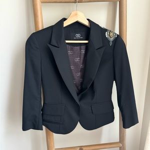 Tart Collection Women's Cropped Embellished Black Blazer XS